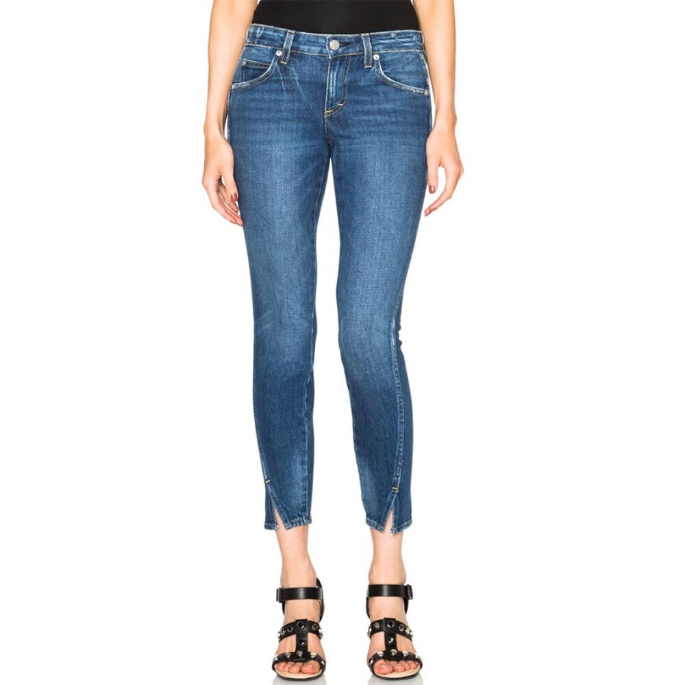 Amo Denim Twist Skinny Cropped Jeans In Mariner Wash Size 28